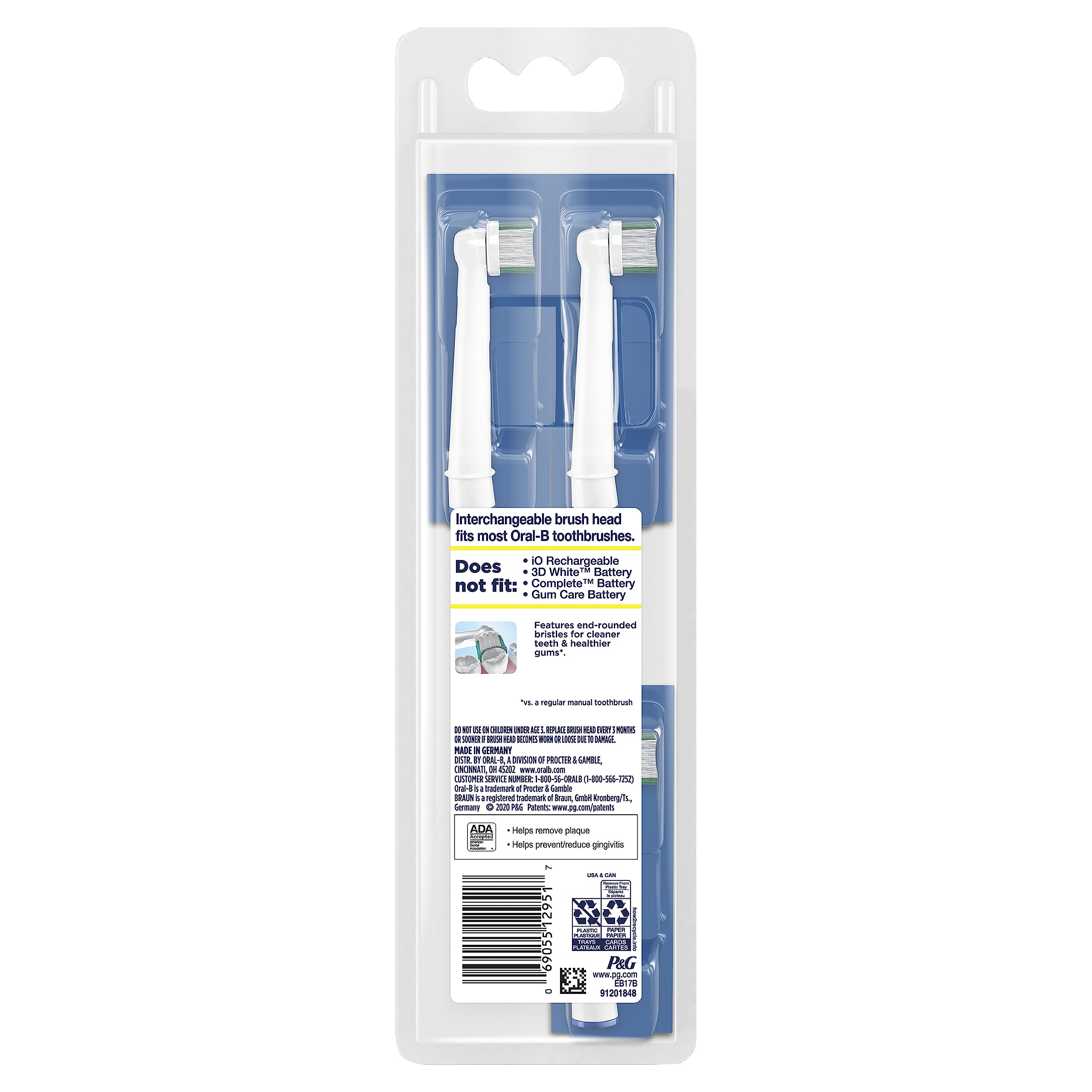 Oral-B Daily Clean head shown with replacement routine on a handle.