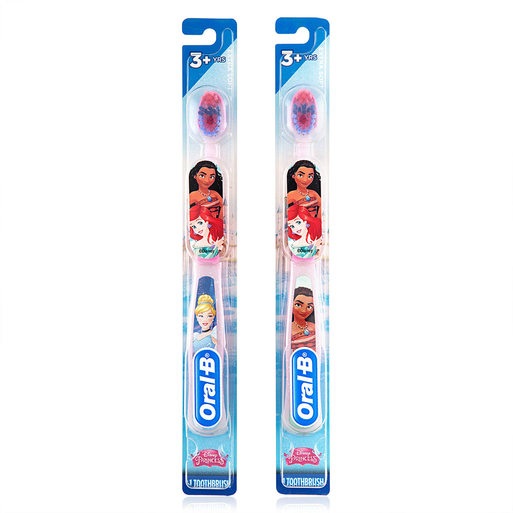 Oral-B princess brush showing easy-to-use grip for independent brushing.