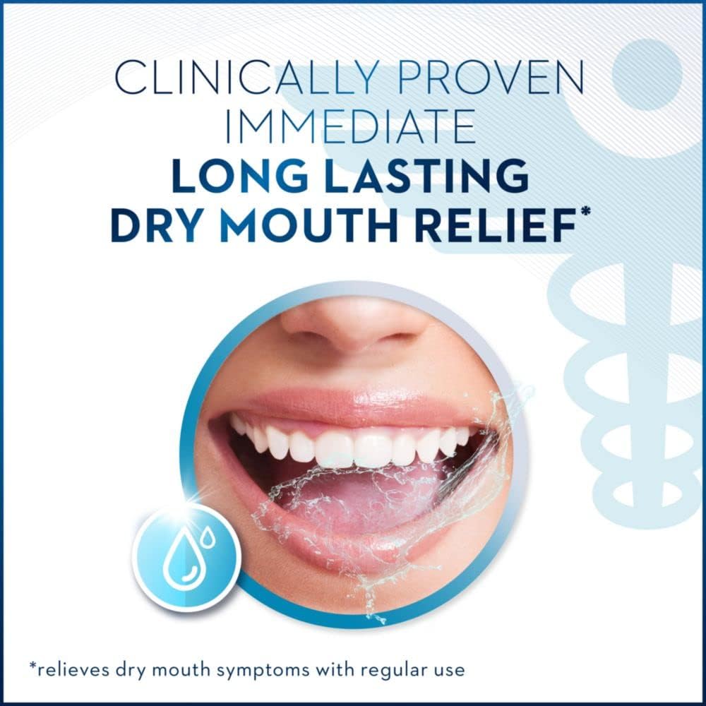 Oral-B dry mouth rinse cap pour demonstrates easy use