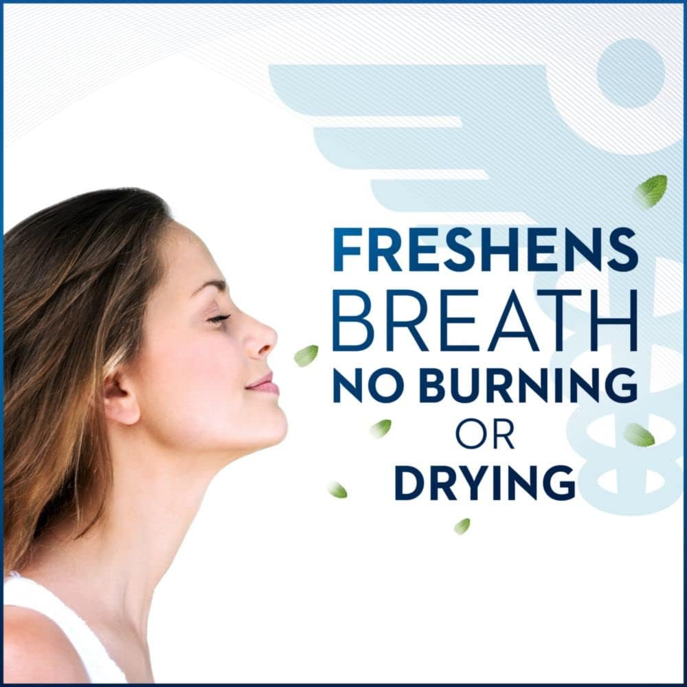 Oral-B dry mouth rinse mint splash conveys refreshing aroma