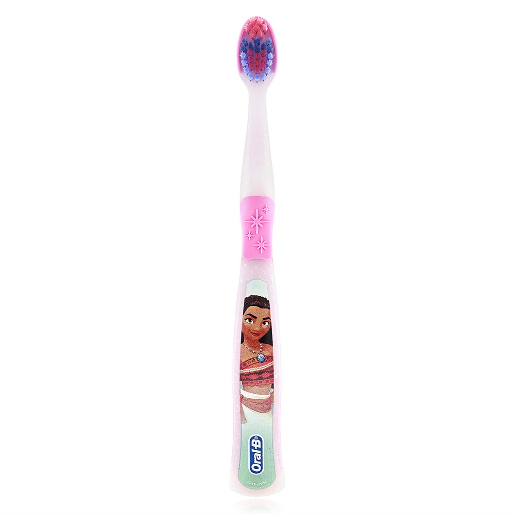Oral-B battery powered brush in action showing effective cleaning with minimal effort.