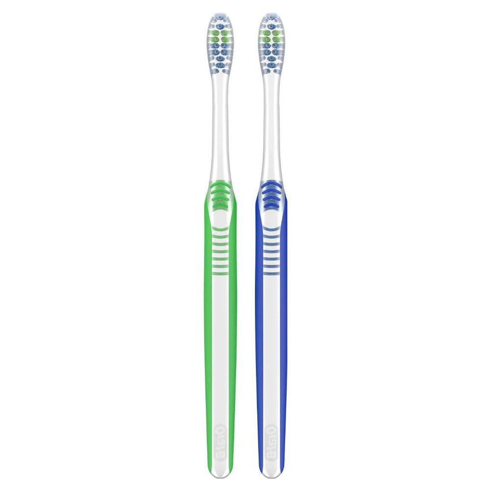 Oral-B Plaque Fighter design helps reduce surface buildup with regular brushing.
