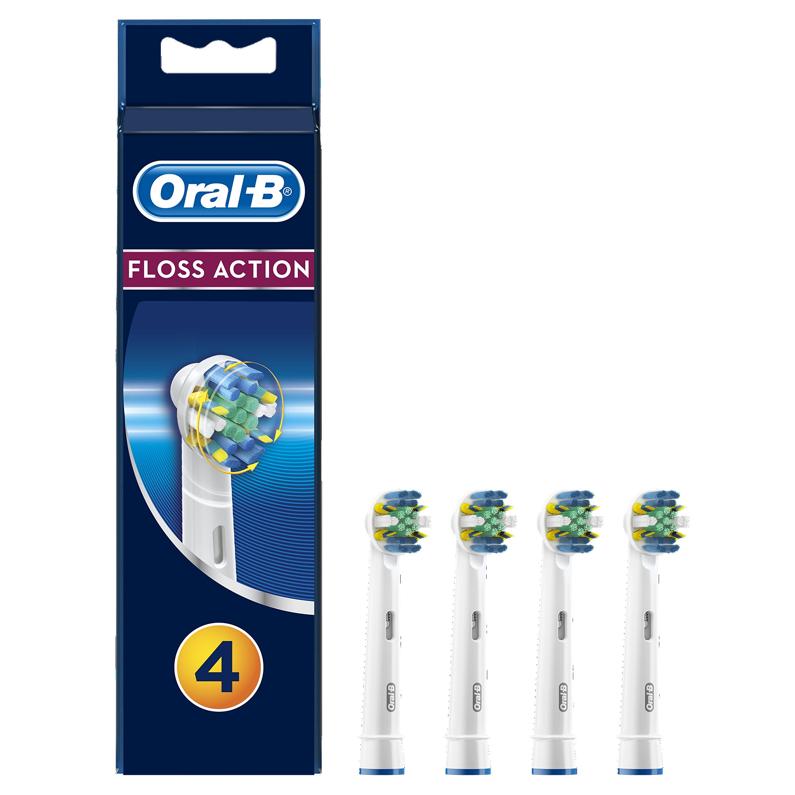 Oral-B Floss Action head close-up bristles for deep between-teeth cleansing.