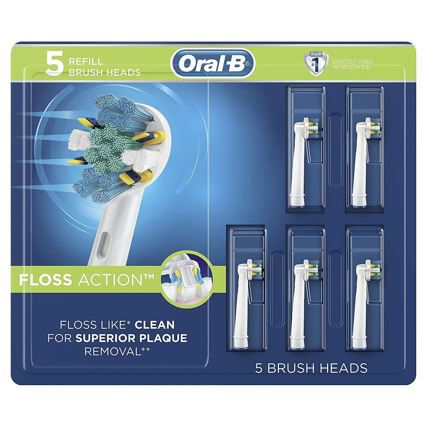 Oral-B FlossAction head in travel pack ready for on-the-go care.