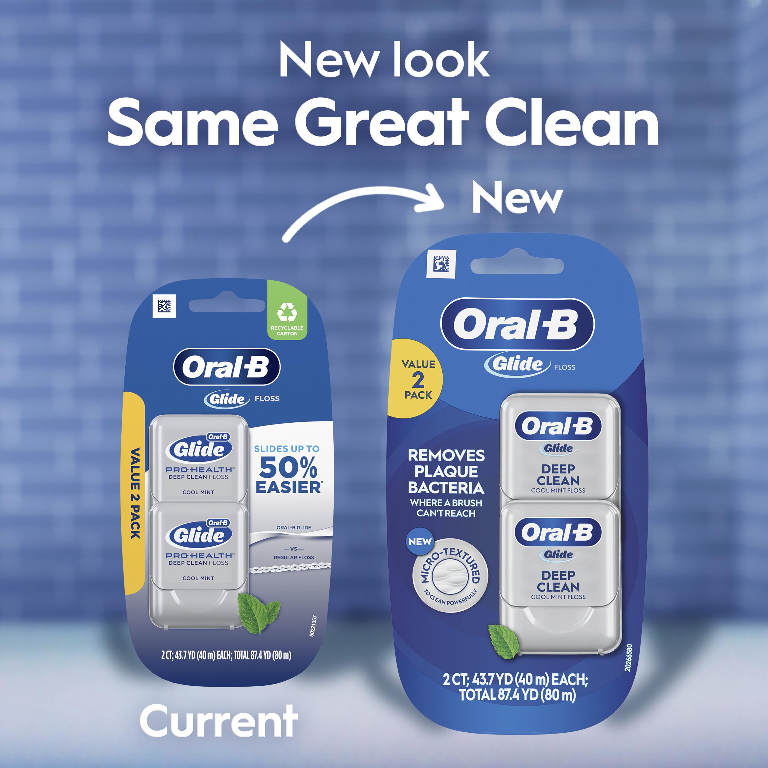 Silky-smooth texture helps floss glide through tight spaces.