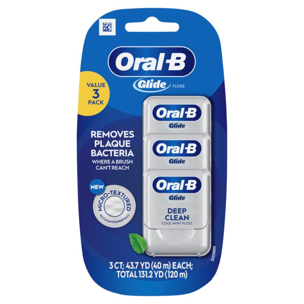 Oral-B Glide Deep Clean floss three-pack packaging