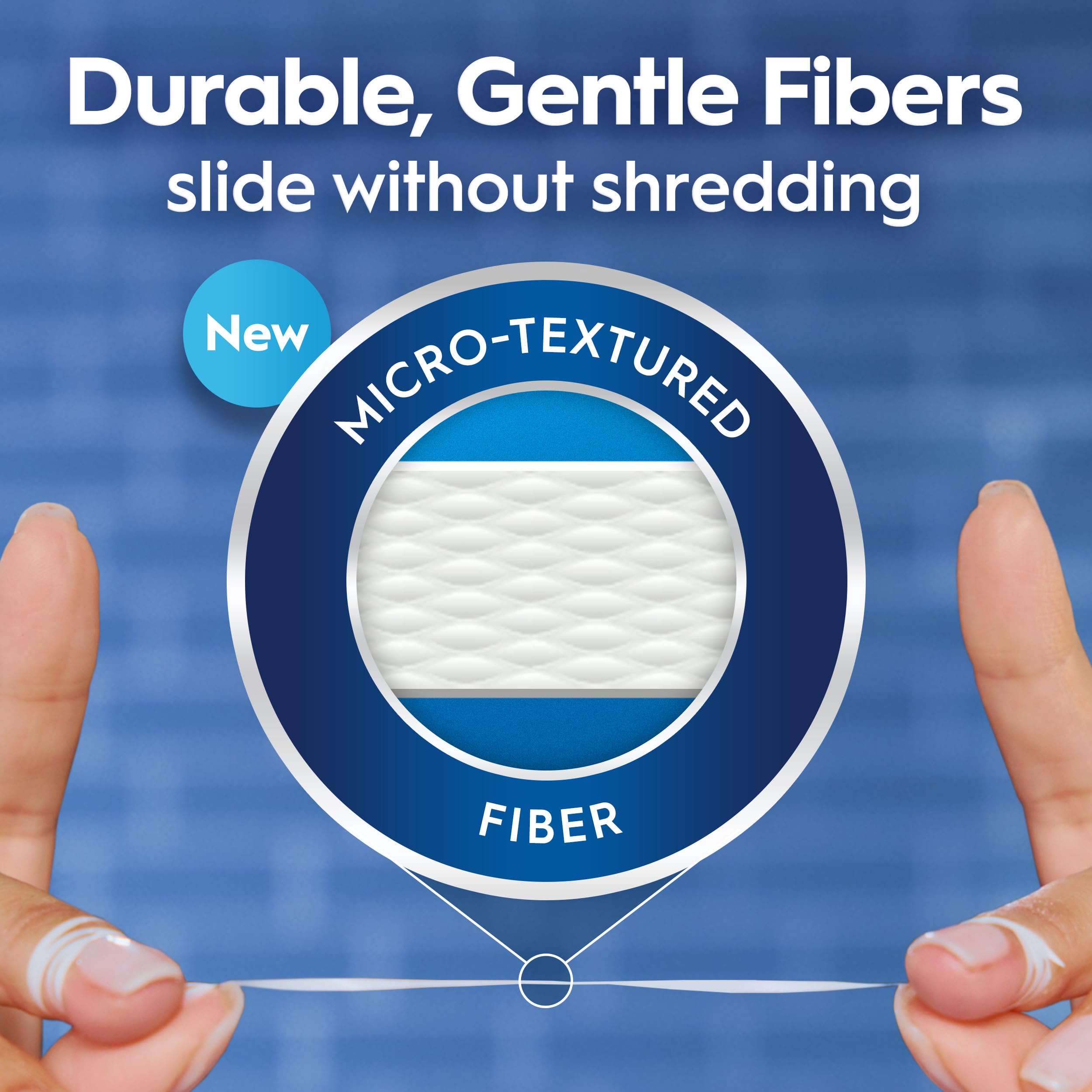Oral-B Glide natural-wax coating closeup highlighting grip