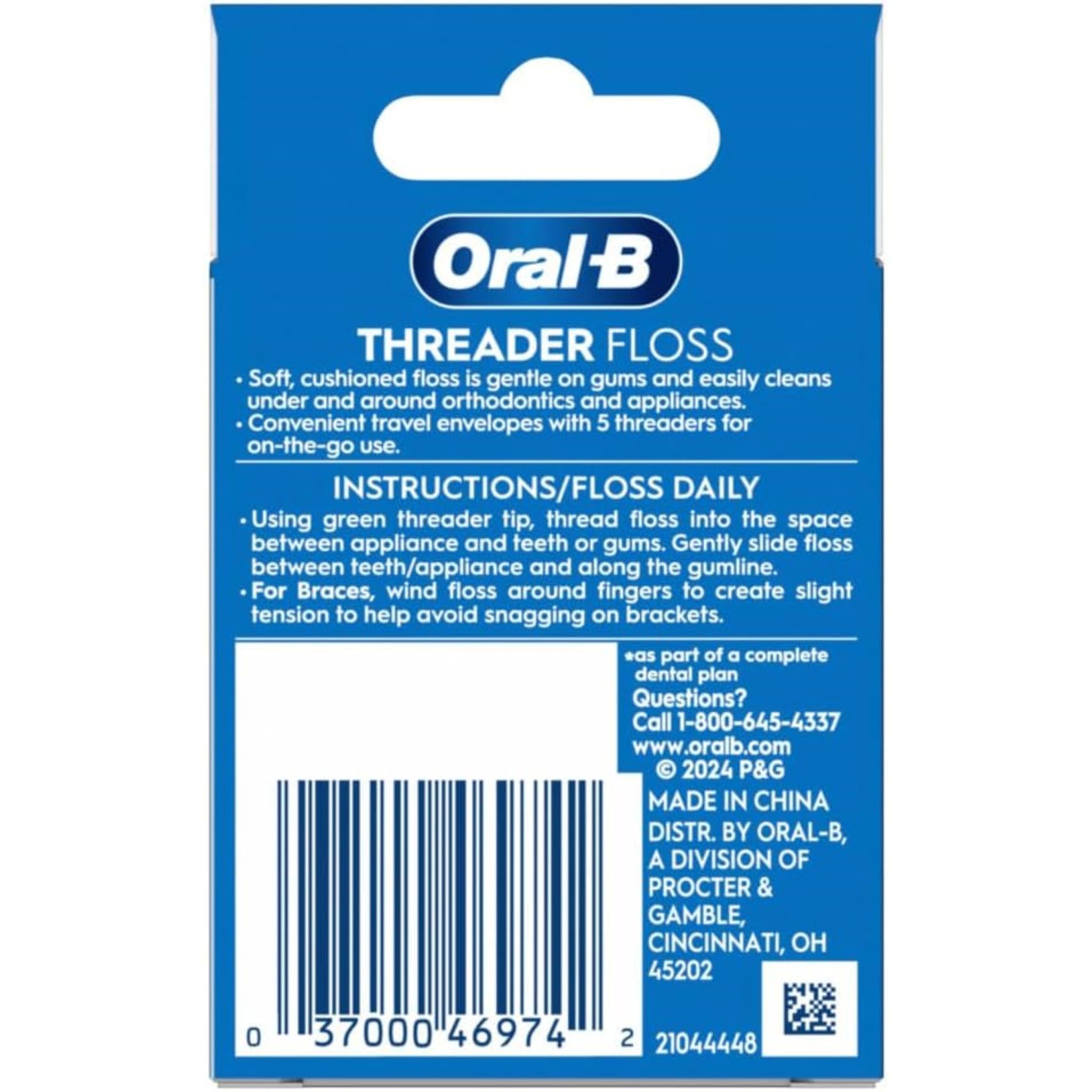 Oral-B Glide Threader Floss compact packaging keeps hygiene when traveling.