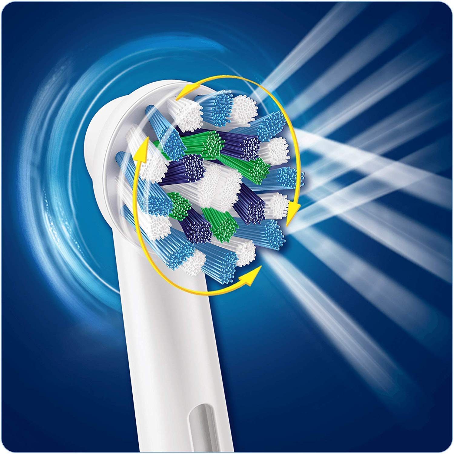 Oral-B Cross Action heads in use on toothbrush