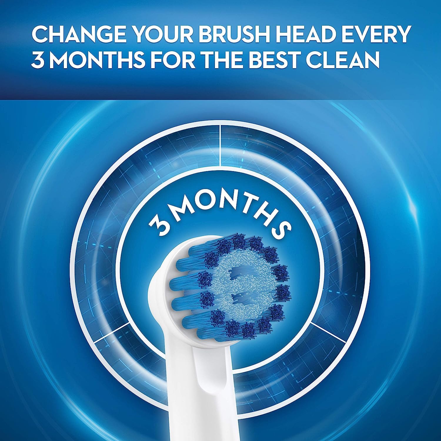 Oral-B indicator bristles signal replacement time for consistent performance.