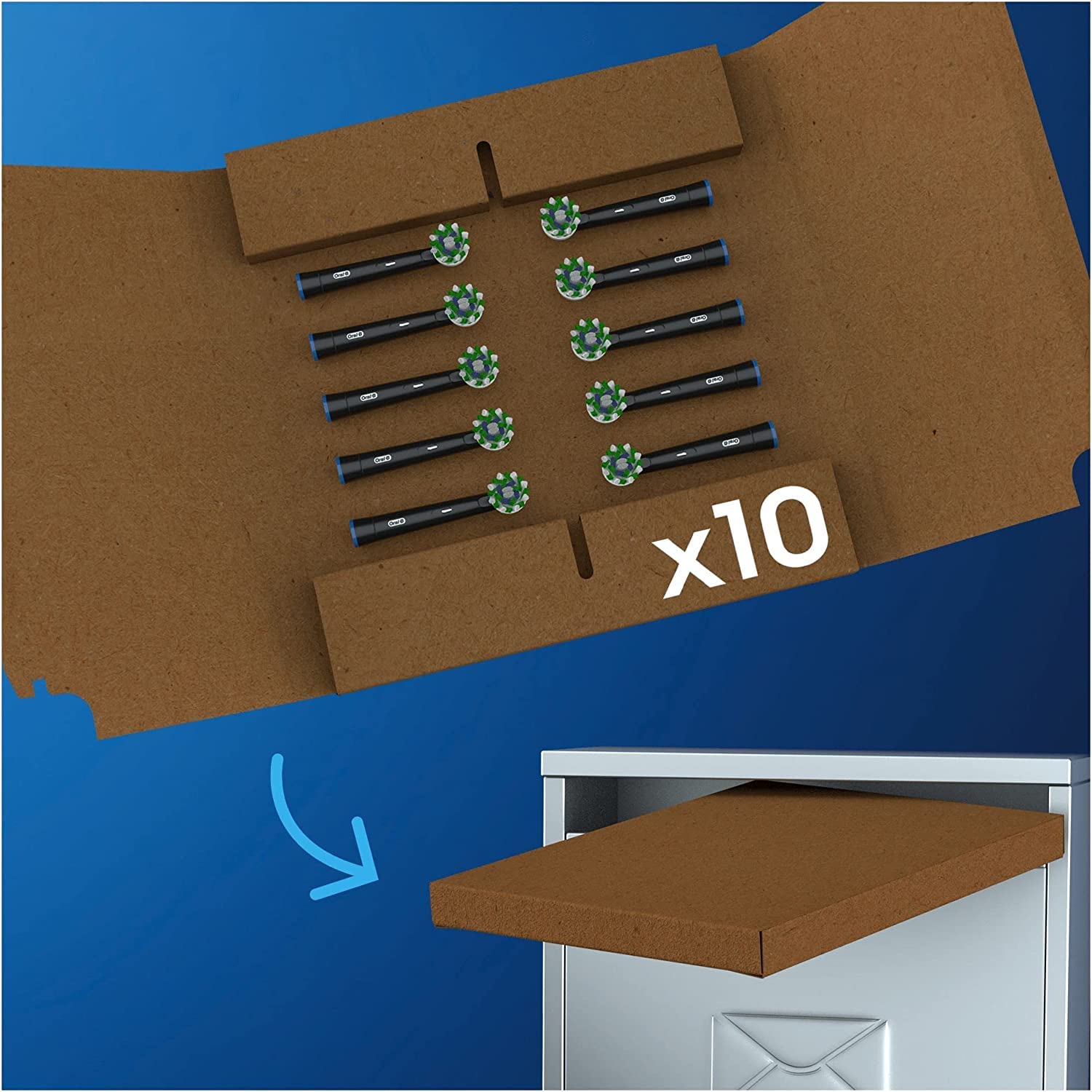 Deep interdental reach targets plaque between teeth for a cleaner mouth.