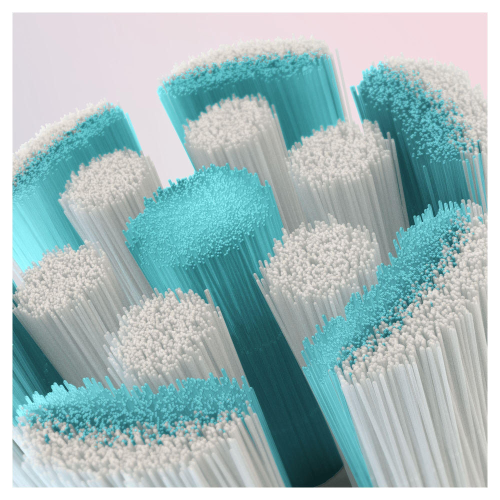 Detailed view of Oral-B iO Gentle Care bristle geometry.