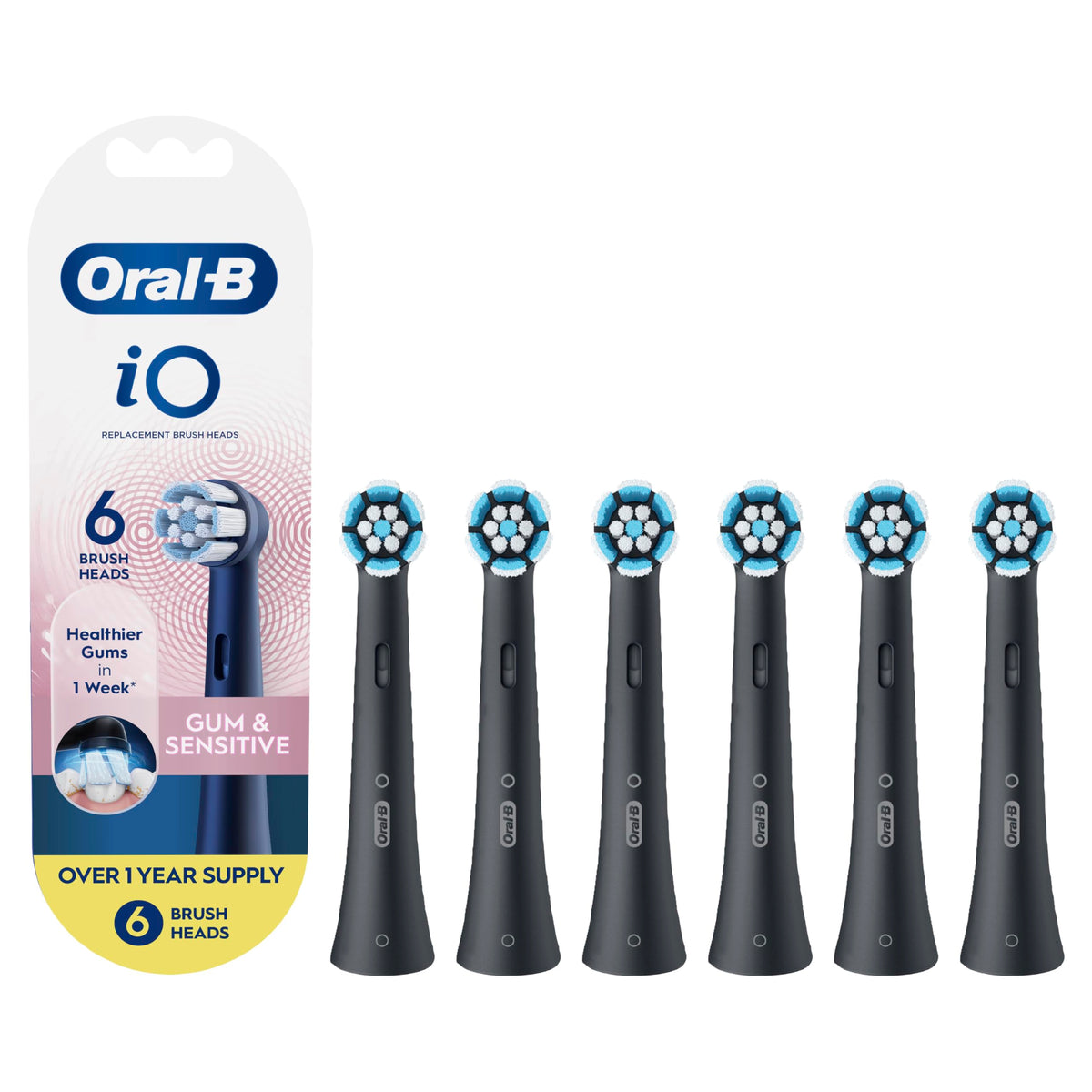 Oral-B iO Gentle Care replacement heads with ultra-soft bristles for sensitive teeth