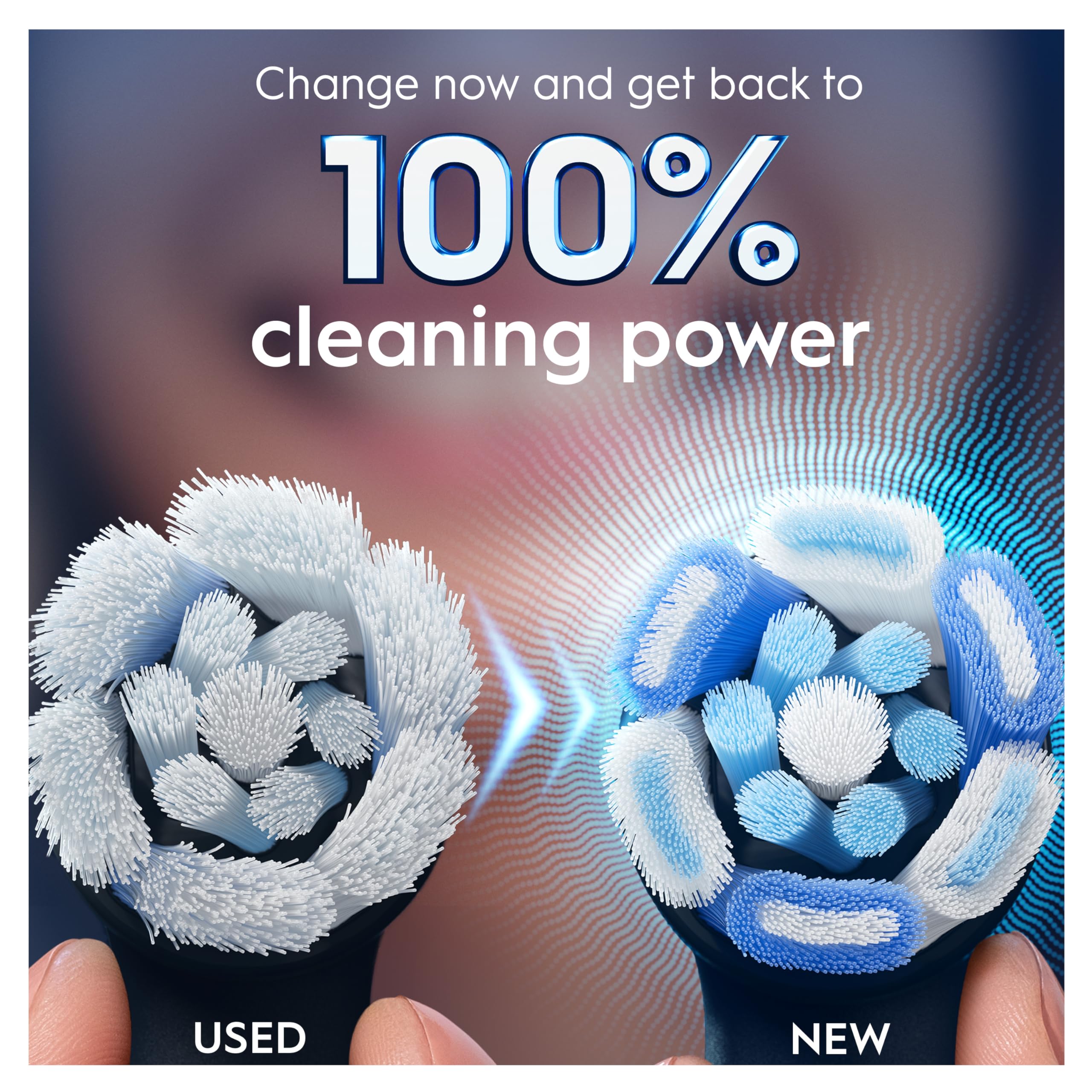 Oral-B iO Ultimate Clean head showing bristle layout for optimized cleaning