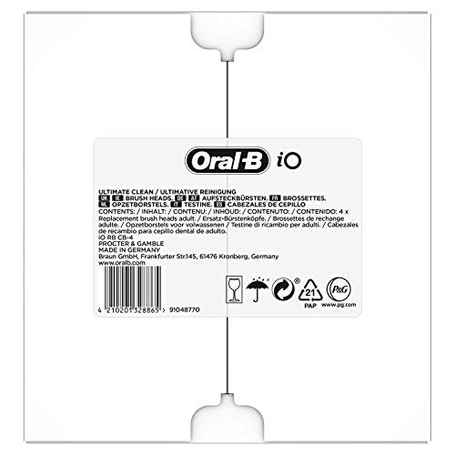 Oral-B iO head in recyclable packaging.