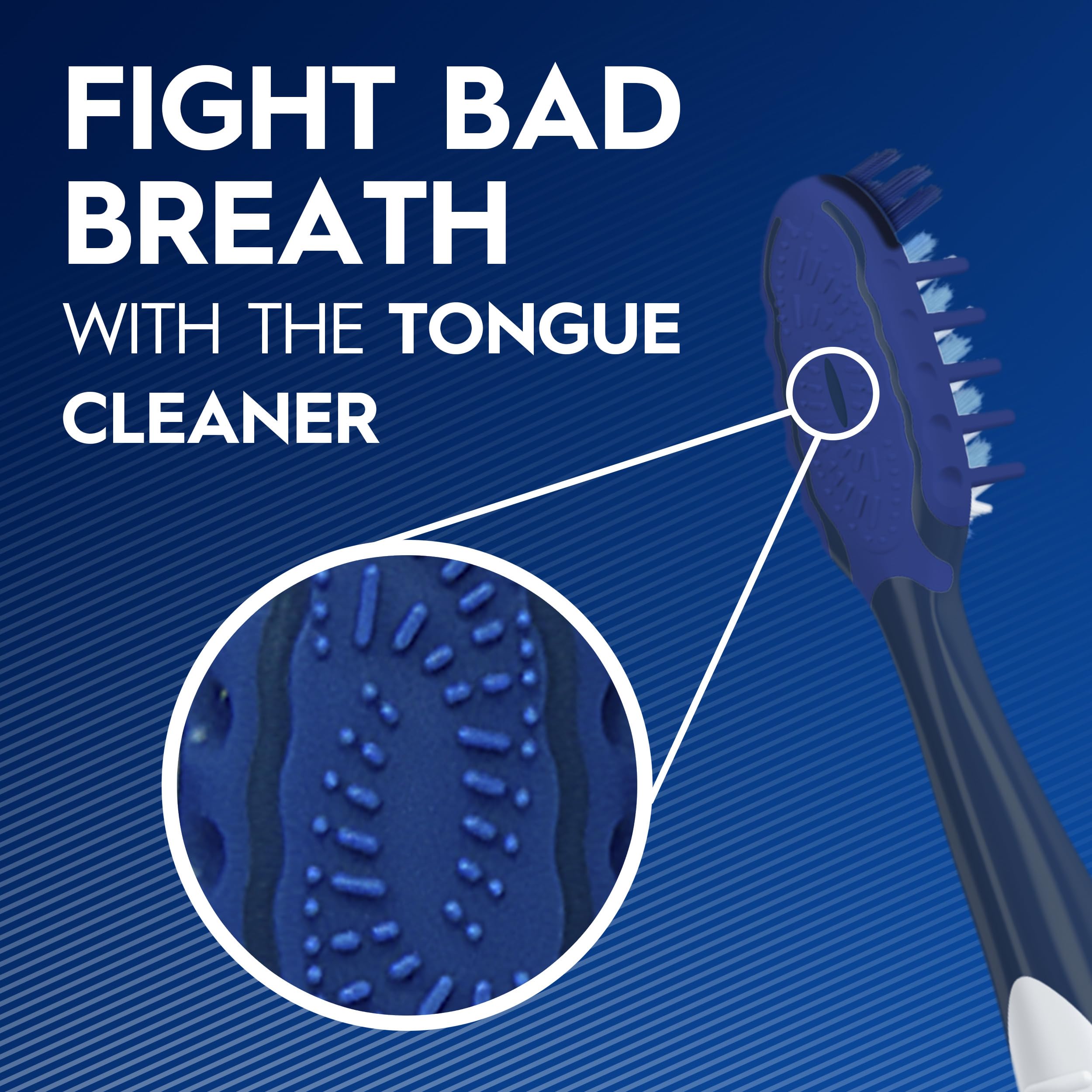 Oral-B Pro Clean CrossAction toothbrush gum-stimulation bristles gently massage gums.