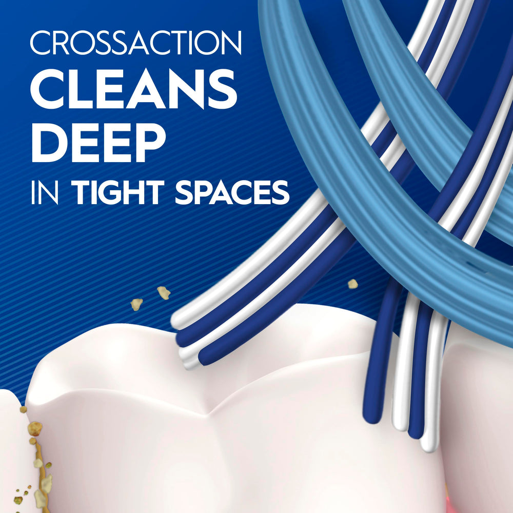 Oral-B Pro Clean CrossAction toothbrush soft bristles for sensitive gums.