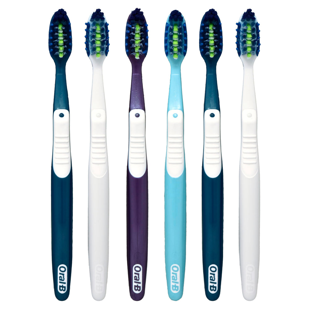 Oral-B Pro Clean CrossAction six-count pack for convenience.
