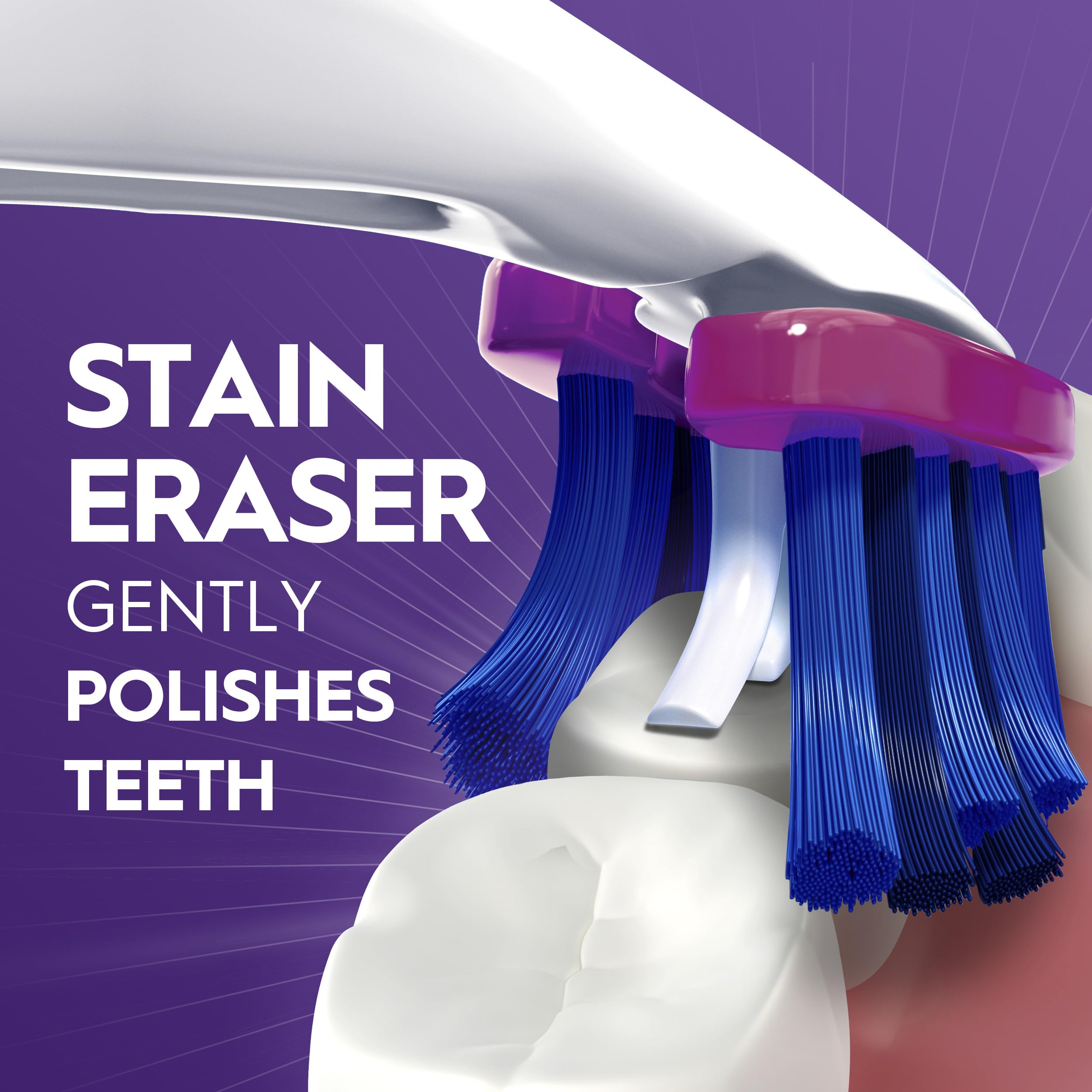 Oral-B Pro-Flex sides adjust to teeth for comprehensive plaque removal.