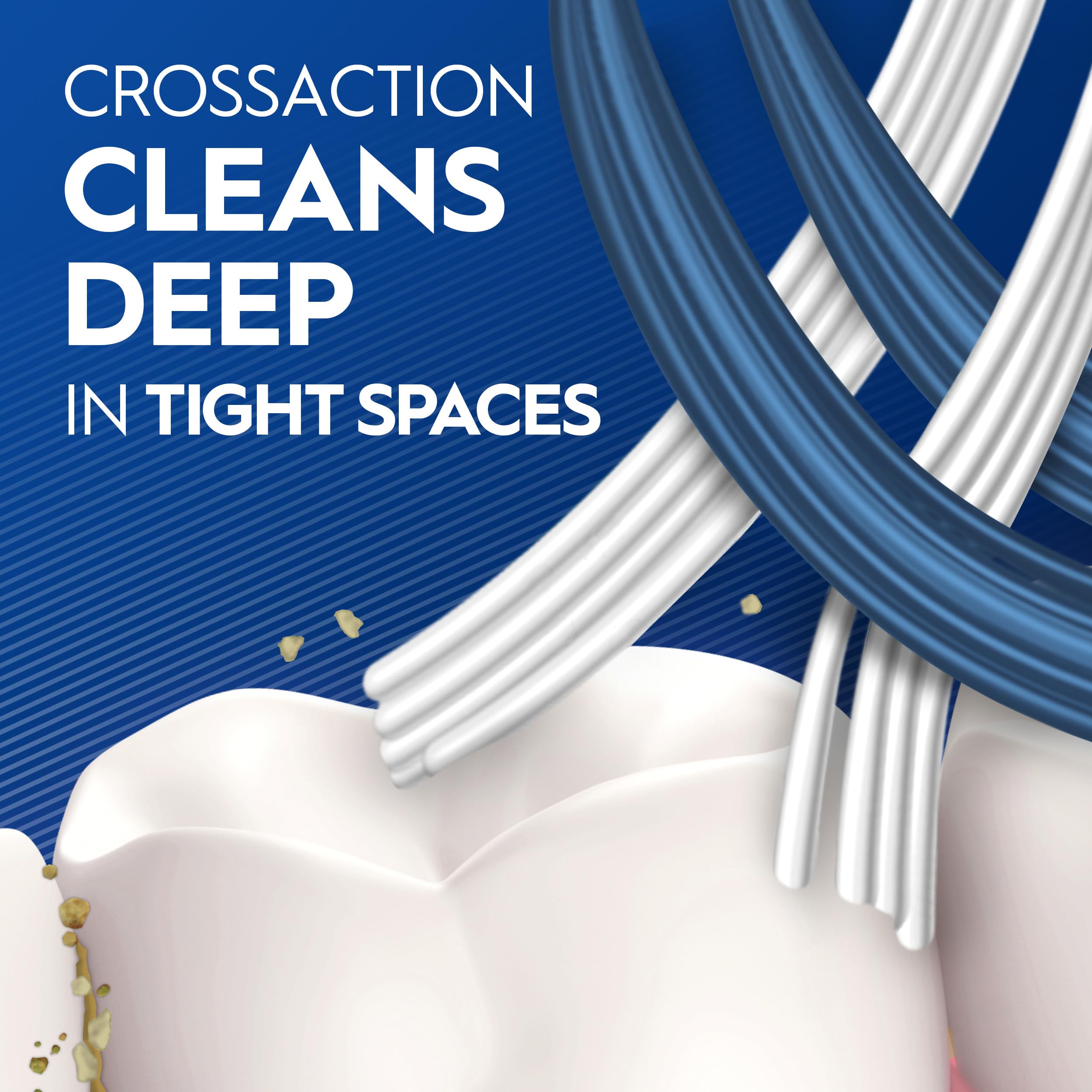 Oral-B Pro Health CrossAction blue-indicator bristles fade indicating replacement.