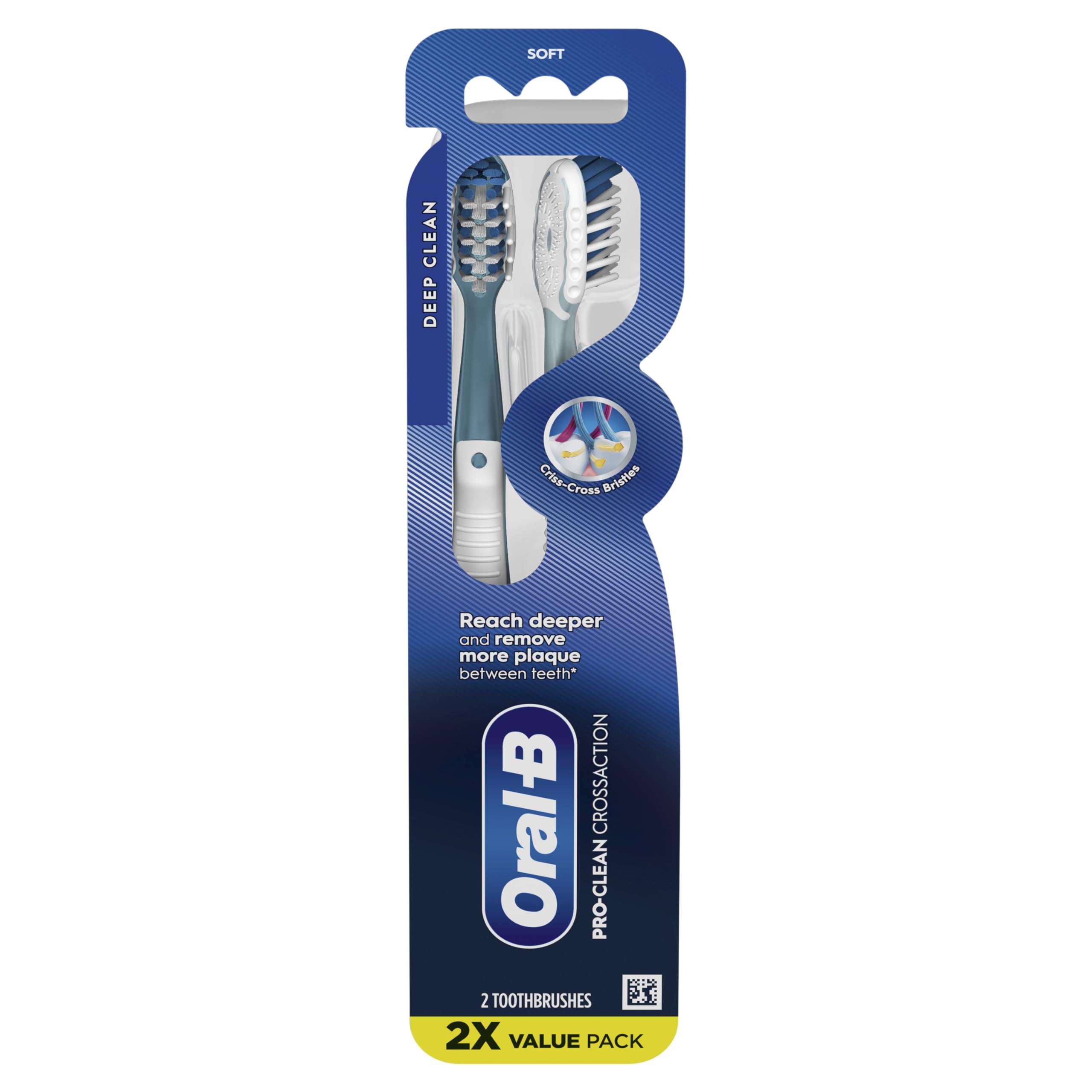 Oral-B Pro Health CrossAction deep reach in tight spaces.