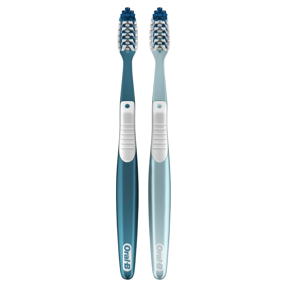 Oral-B Pro Health CrossAction gum-stimulation feature aids gentle daily care.