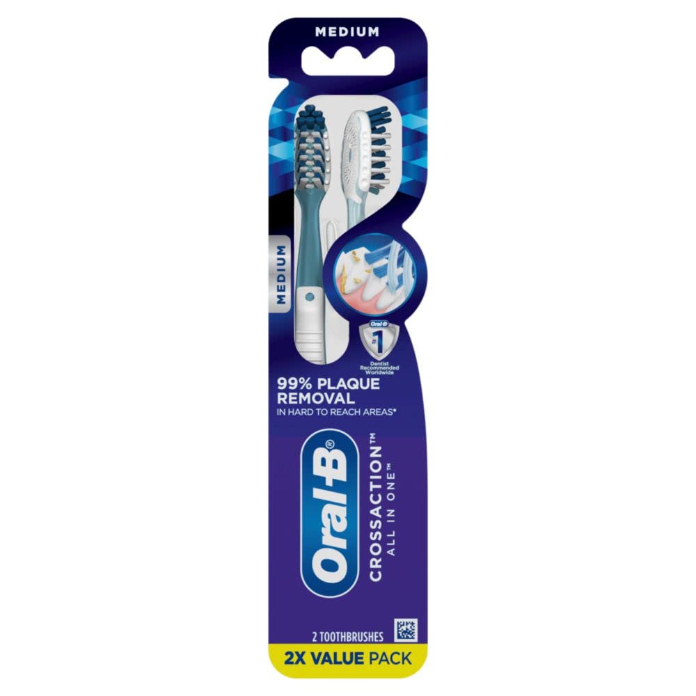 Oral-B Pro Health CrossAction two-pack front view for daily cleaning