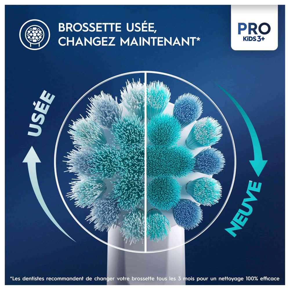 Spiderman character styling on Oral-B Pro Kids head appeals to children.