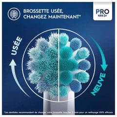 Spiderman character styling on Oral-B Pro Kids head appeals to children.