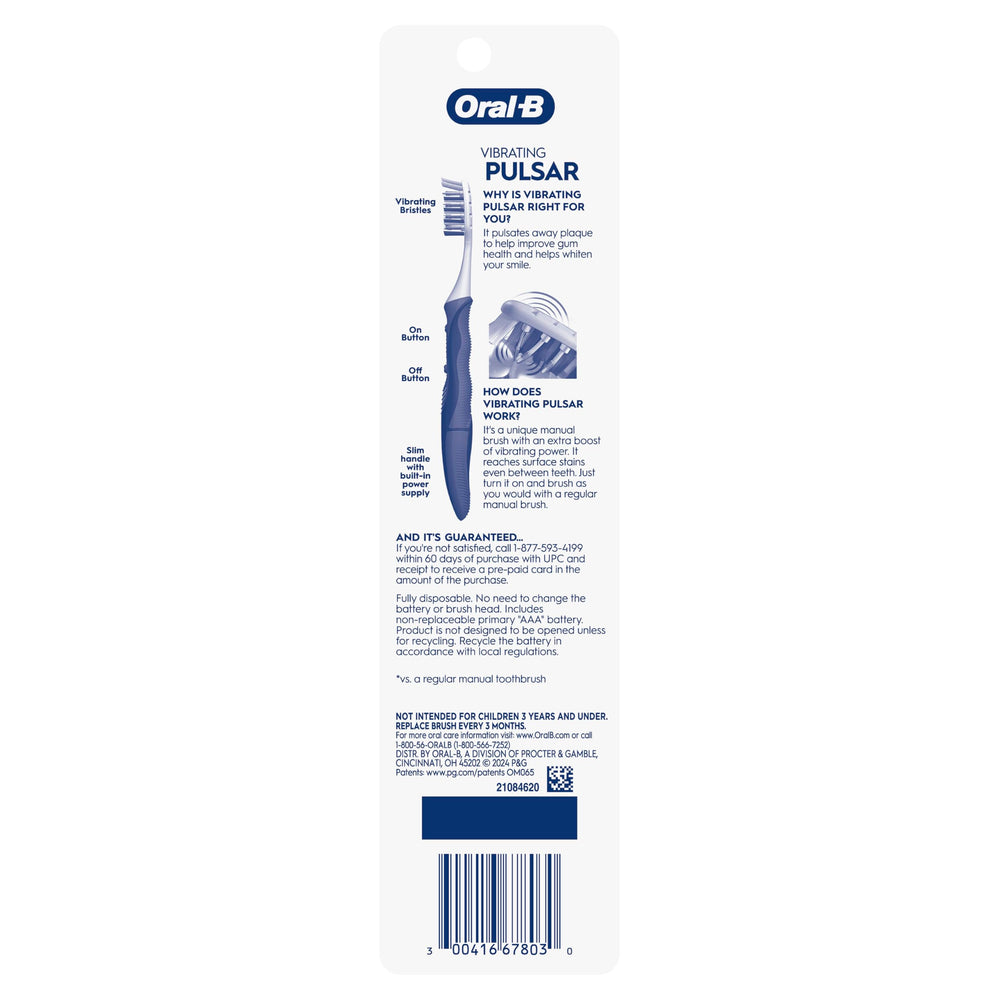Oral-B Pulsar battery-powered mechanism powers gentle brushing