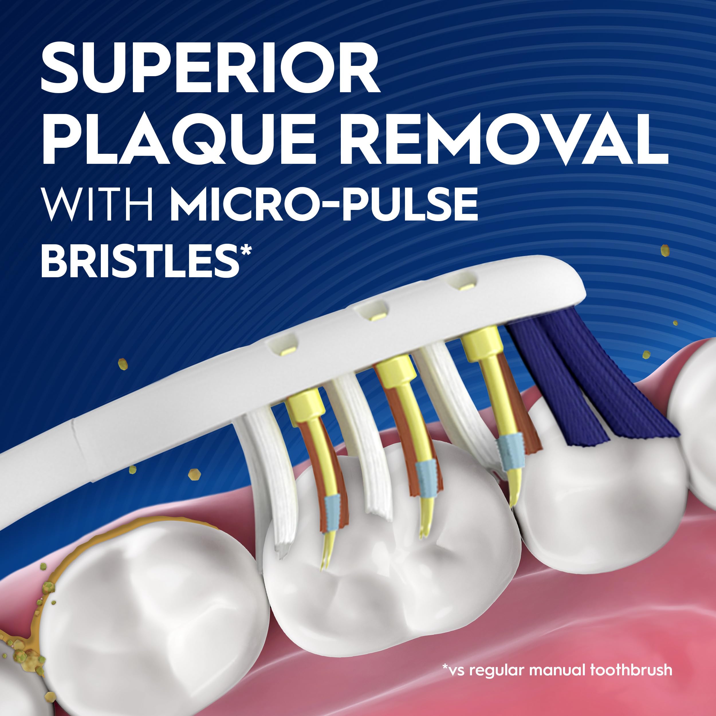 Oral-B Pulsar close-up showing vibrating bristles for enhanced cleaning