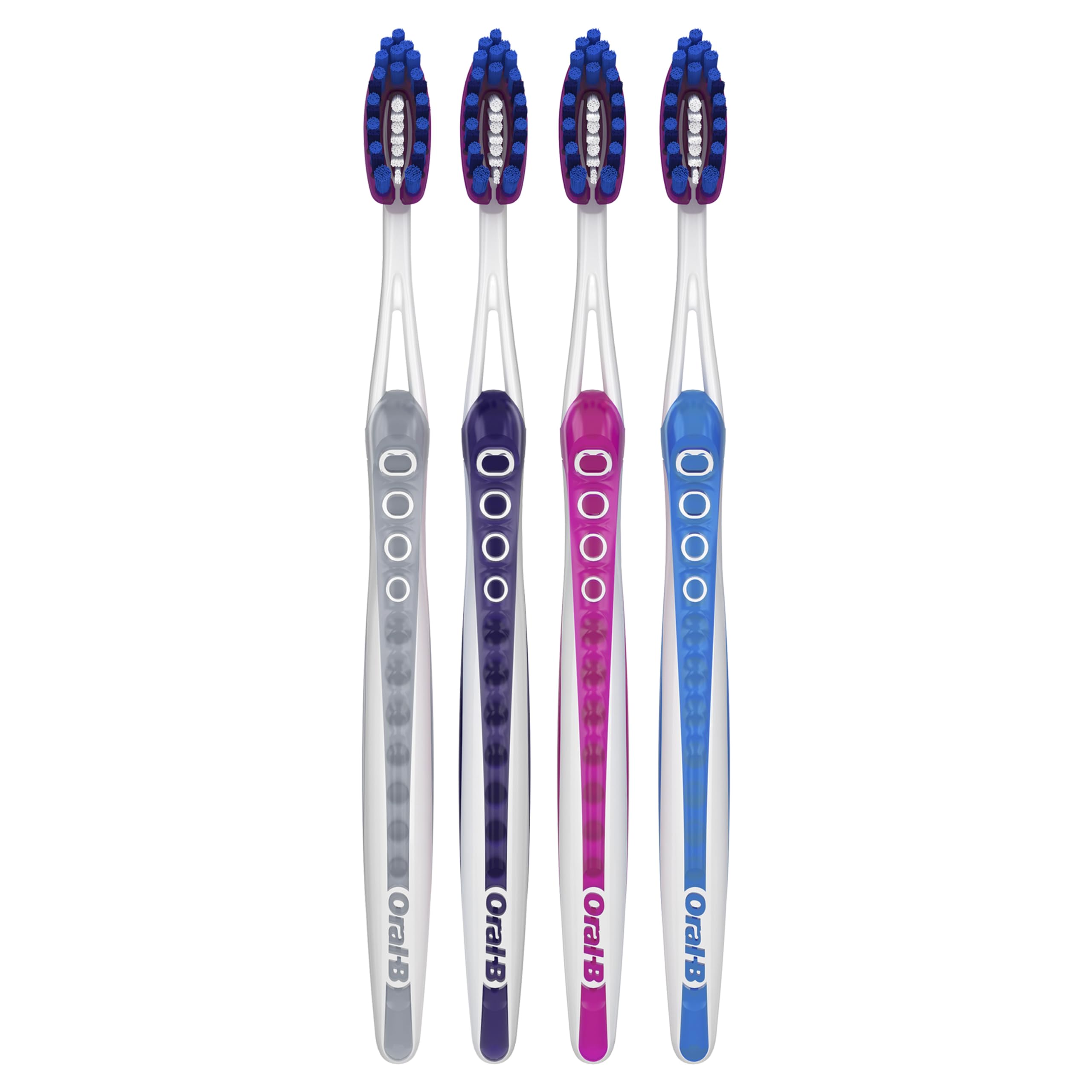 Oral-B travel four-brush pack ready for on-the-go.