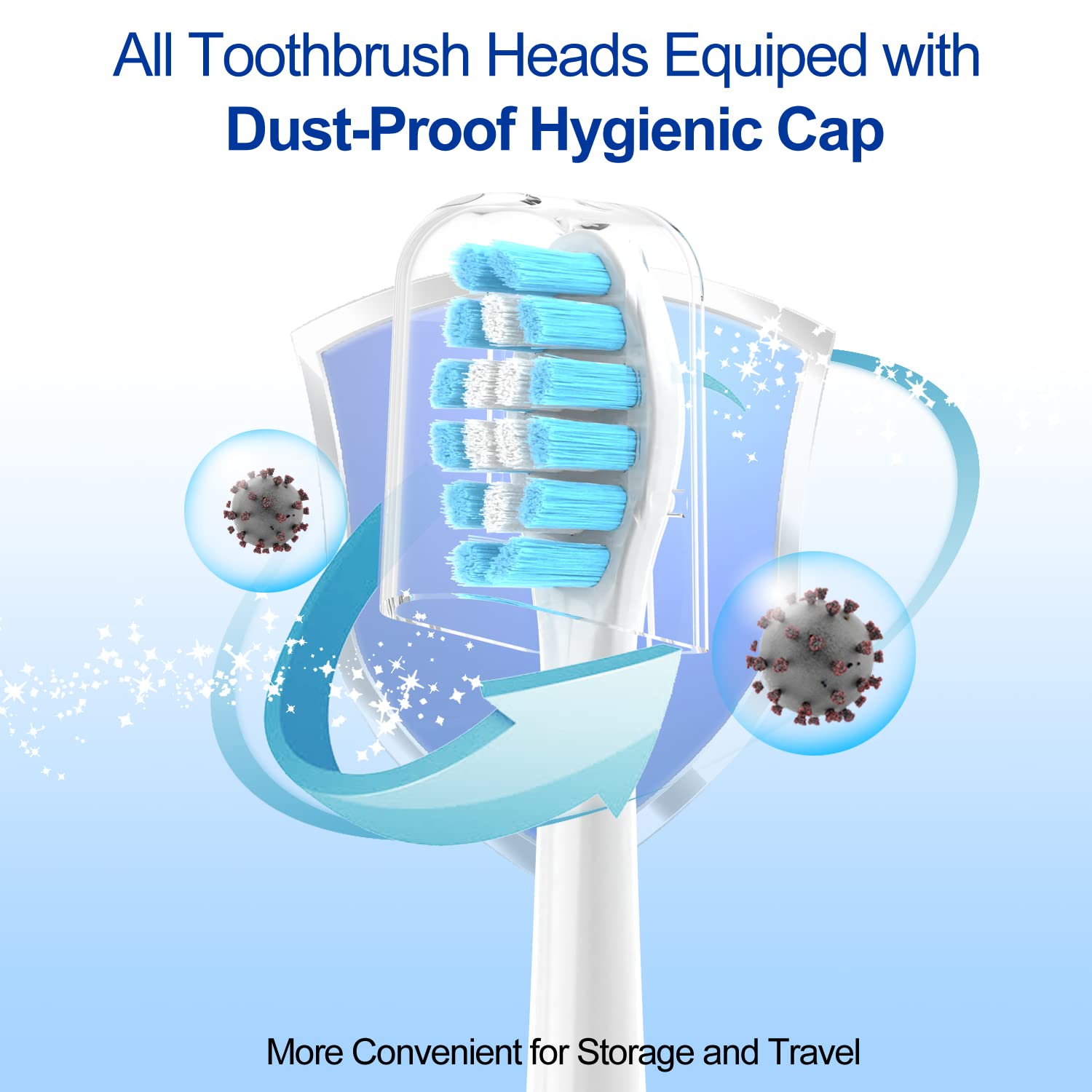 Eight-pack OralClass heads provide convenient replacements.