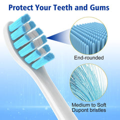 OralClass power tip targets plaque in hard-to-reach areas.