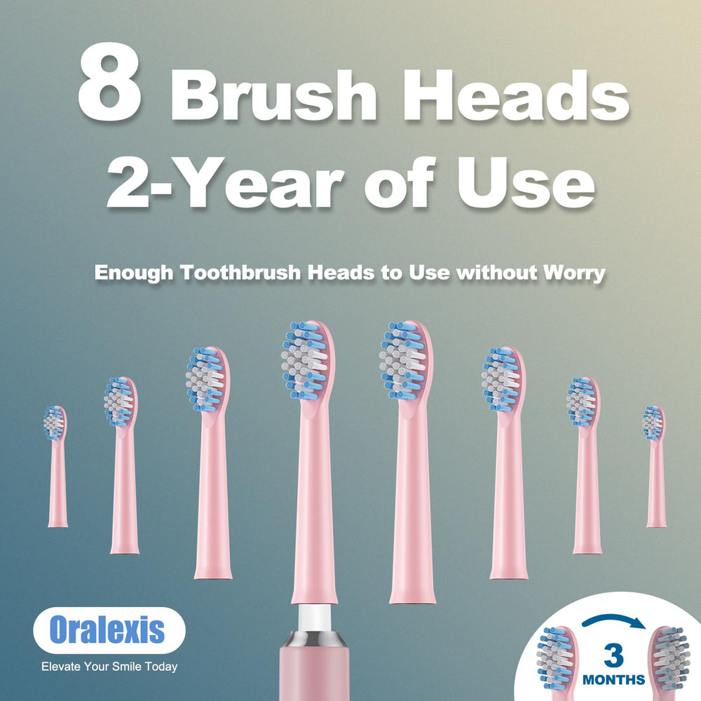 OraLexis eight Dupont brush heads bundled for long-term use