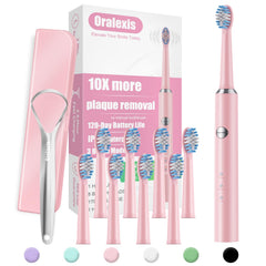 OraLexis electric toothbrush with a compact pink design for daily home use