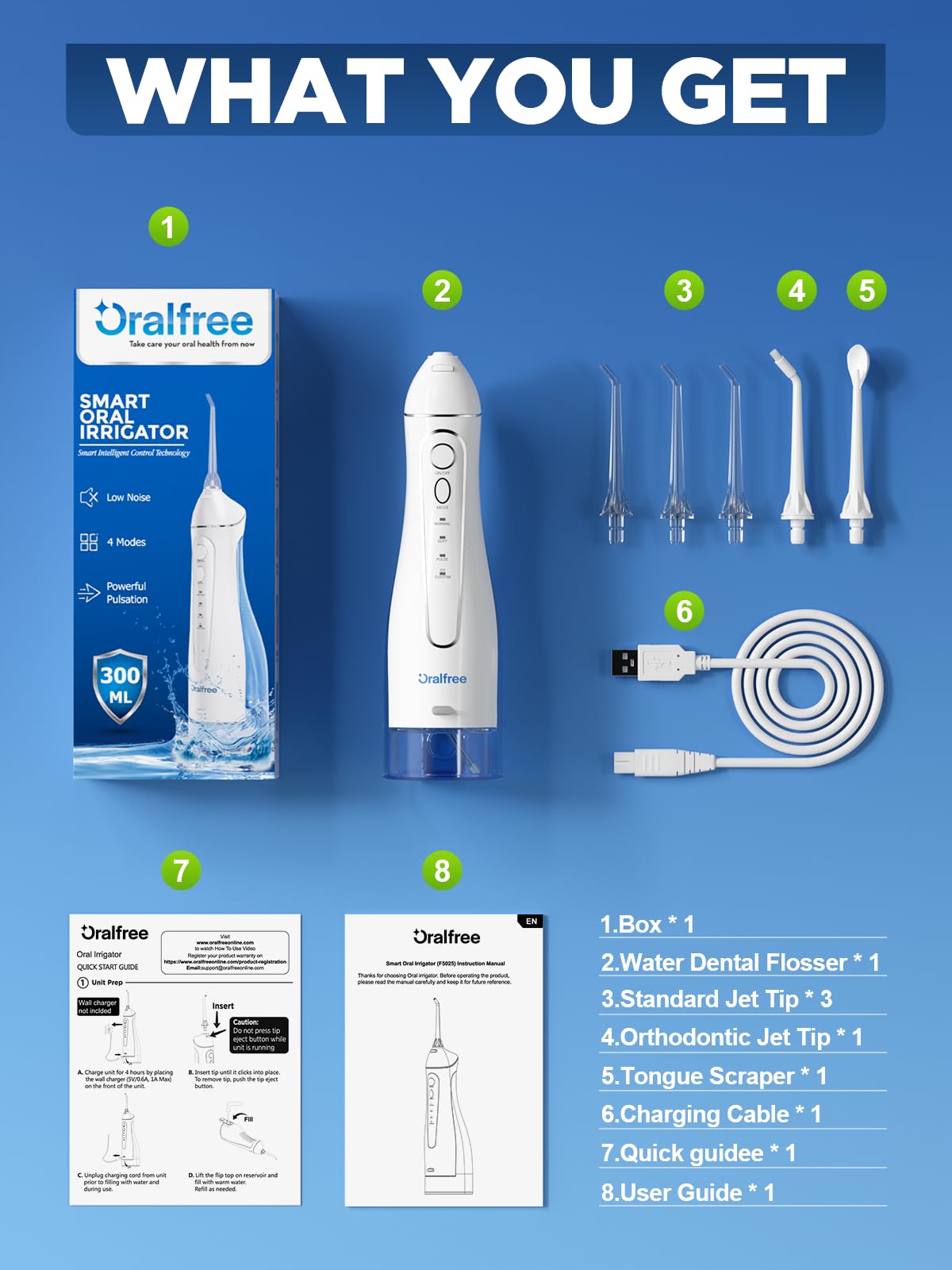 Oralfree replacement tips pack suitable for family care