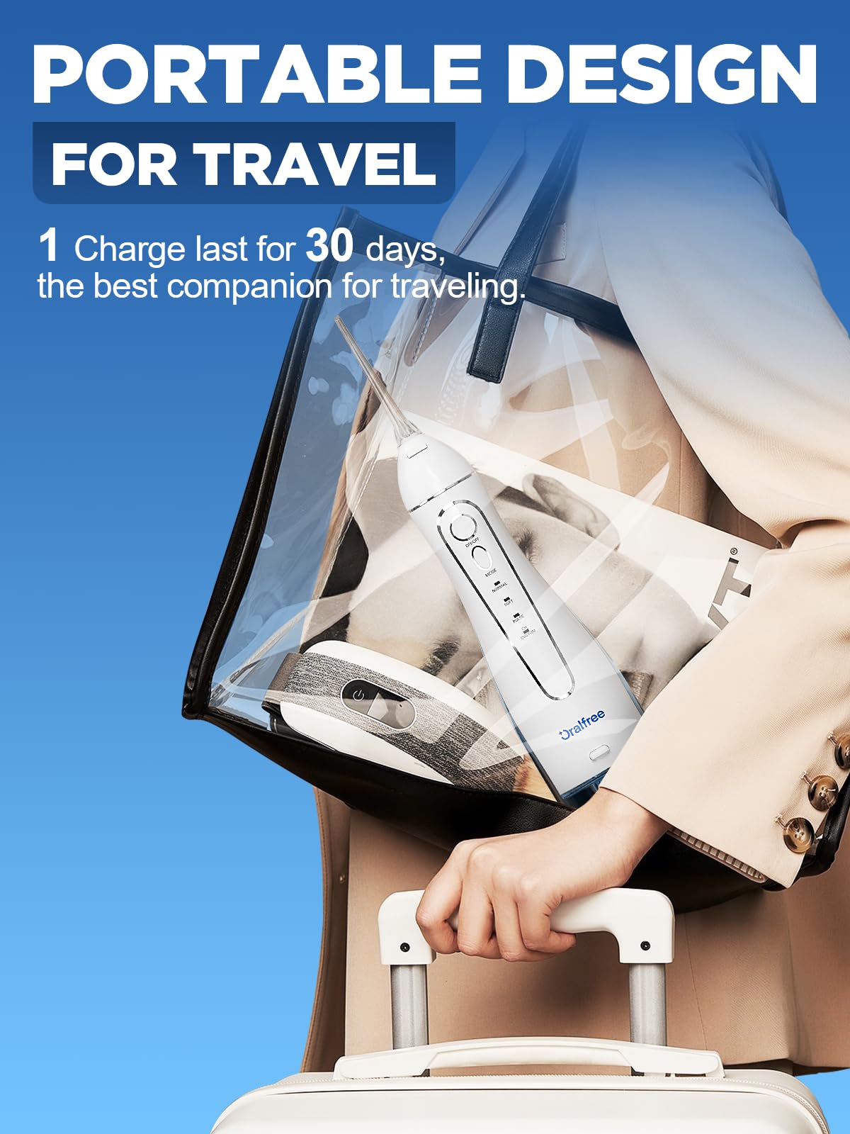 Oralfree IPX7 waterproof design for safe bathroom use