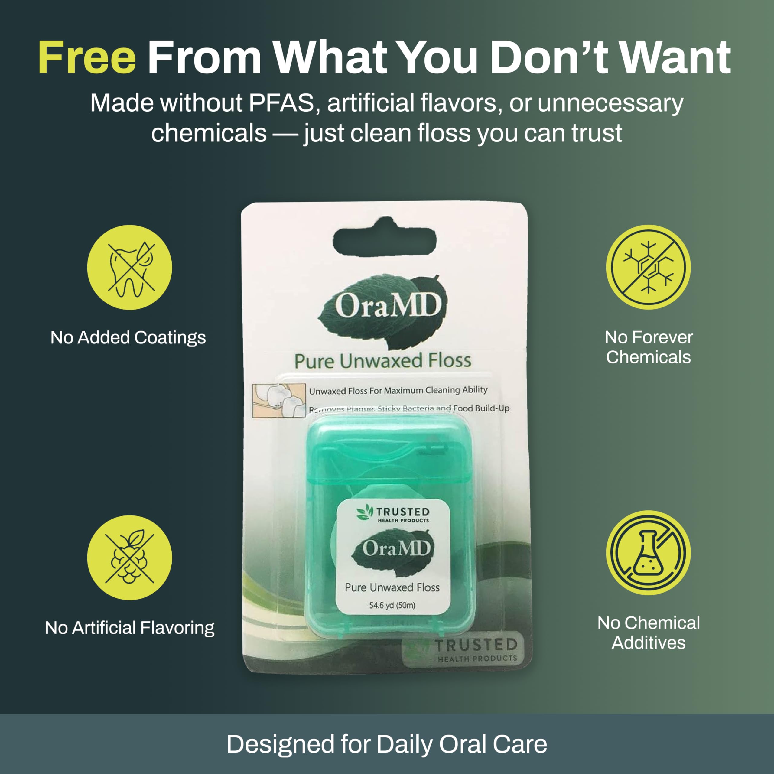 OraMD floss with 54.6 yards in a six-pack for extended value.