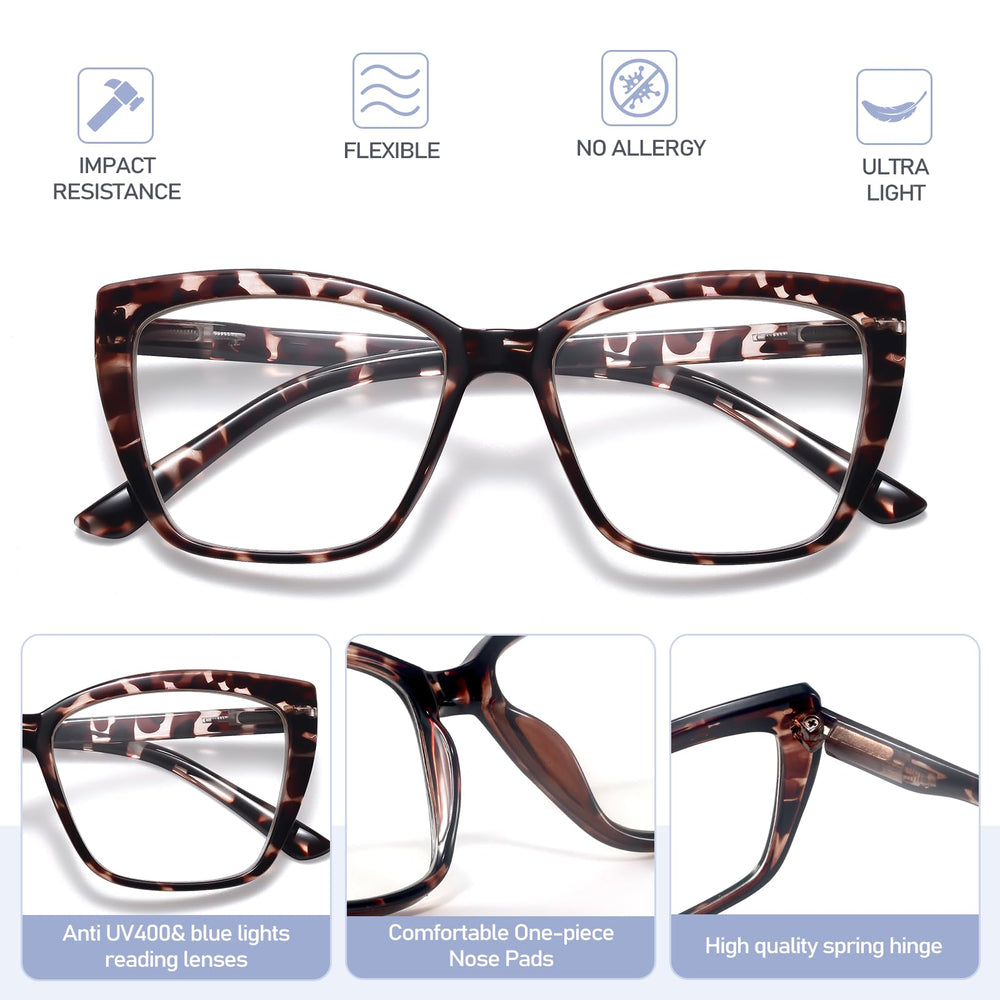 ORANZI Reading Glasses in black tortoiseshell versatile everyday look.