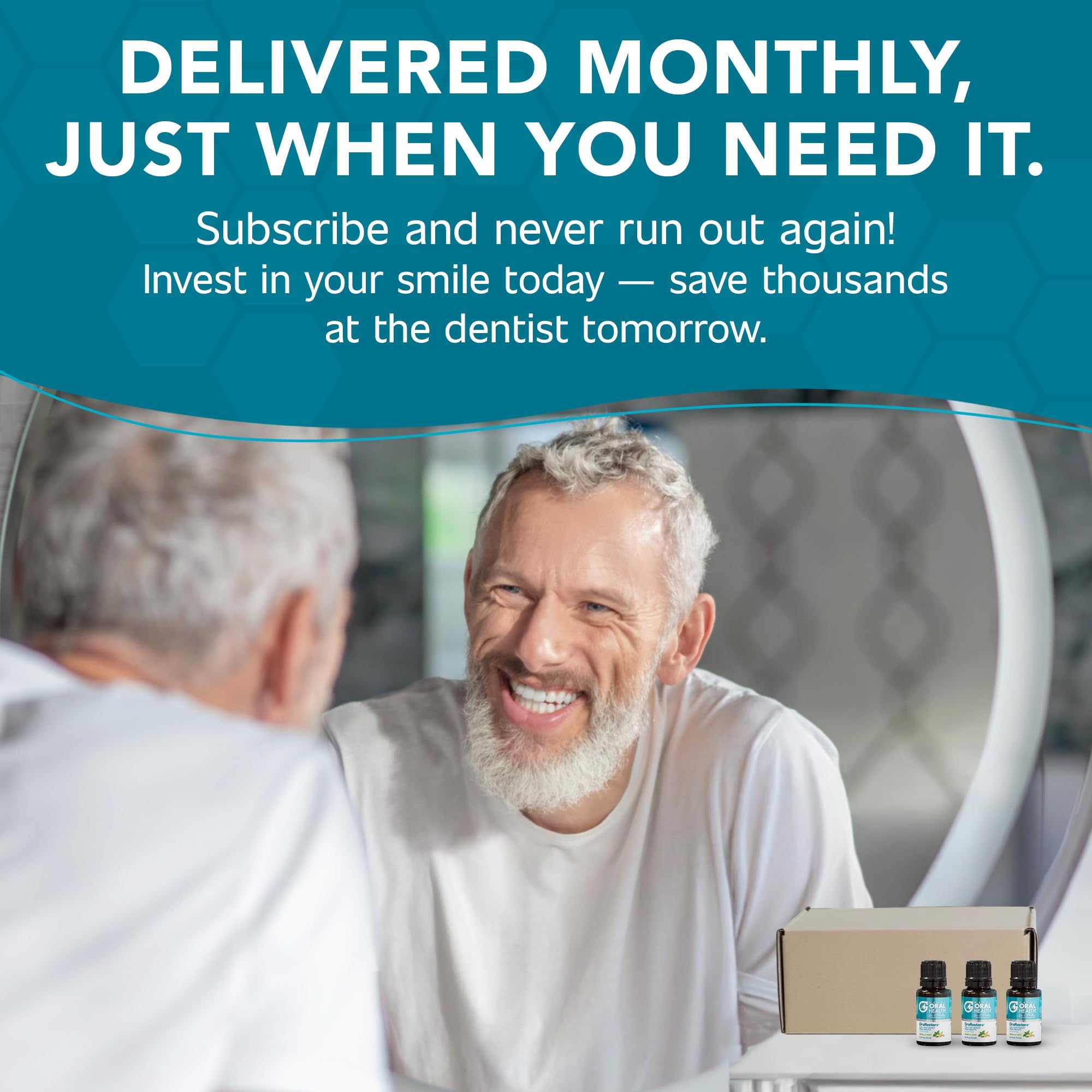 OraRestore dentist-formulated mouthwash for holistic oral care.
