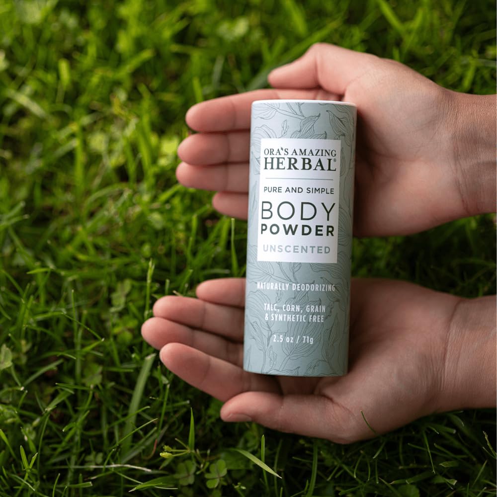 Eco-friendly biodegradable packaging for Ora's Amazing Herbal powder