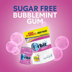 Orbit Bubblemint 180-piece refill pack showcases bulk value.