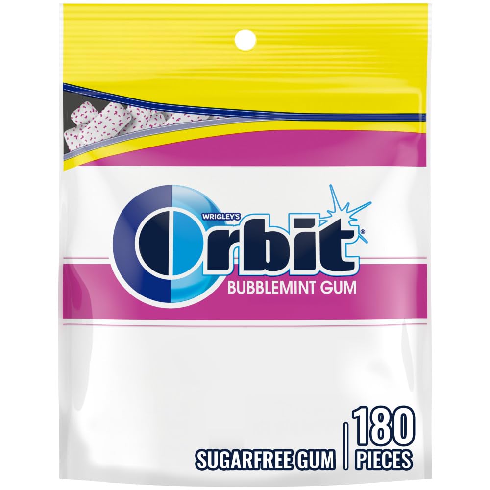 Orbit Bubblemint gum bulk bag front view for quick, refreshing breath