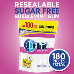 Orbit Bubblemint gum bulk packaging interior view for easy access