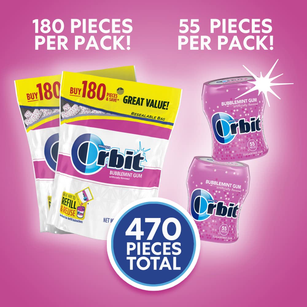 Orbit Bubblemint pack-open image demonstrates easy access to gum.
