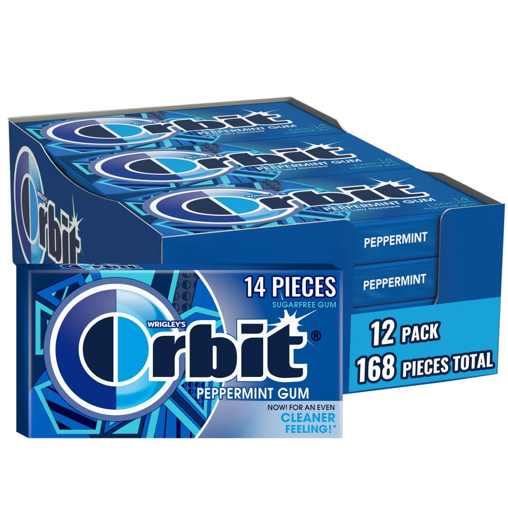 Orbit Peppermint gum 14-piece pack shown for fresh breath on the go