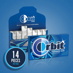 Orbit peppermint gum on-the-go pack ideal for quick refreshment