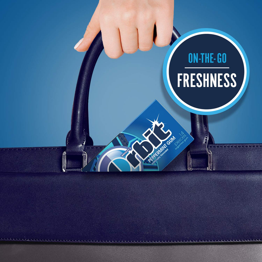 Orbit peppermint gum travel-size option for trips and commutes
