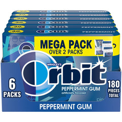 Orbit Peppermint sugar free mega-pack ideal for travel and sharing